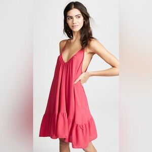 9 Seed St. Tropez Dress in Cherry Red Cotton Gauze One Size